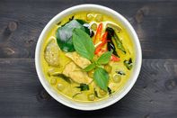 Green curry, w/rice (13€)